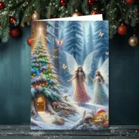 Enchanted Fairytale Forest Personalized Christmas Card