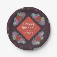 Music Lover Doodles Theme Birthday Party Red Paper Plates