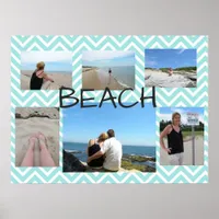 Beachy Blue Multi Picture Personalized Poster