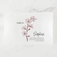 Personalized Birth Flower March Trinket Tray