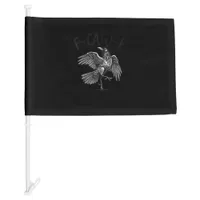 Crow, F-Caw-F Funny Bird Retro Graphic Car Flag