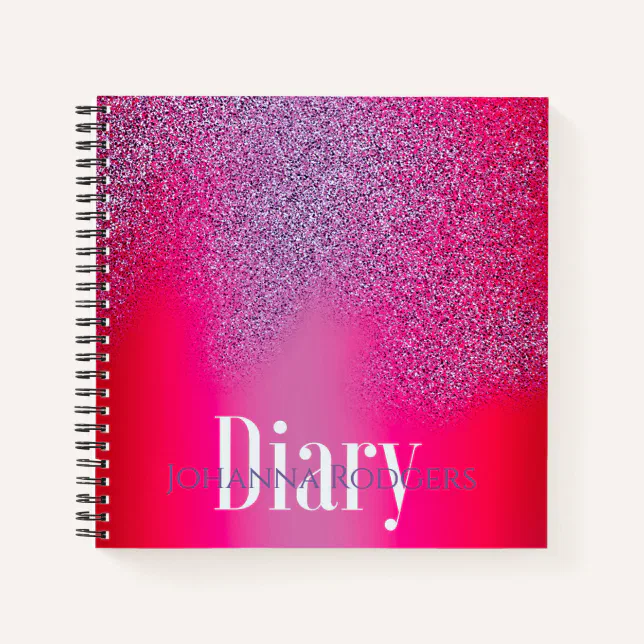 Write in festive bright pink: customizable  diary notebook