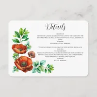 Sublime Watercolor Red Poppies in Vintage Style Enclosure Card