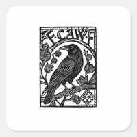 Retro F Caw F Crow Funny Saying Meme Design Square Sticker