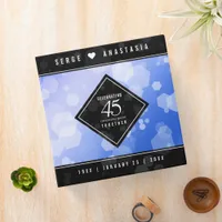 Elegant 45th Sapphire Wedding Anniversary 3 Ring Binder