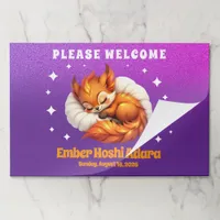 Cute Fox Cub Asleep in Starry Night Sky Paper Pad