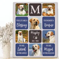 Pet Dog Memorial Remembrance Modern Colors 6 Photo Plaque