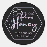 Chic Holographic 100% Pure Honey Jar Labels