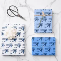 Egyptian Eye of Horus Blue Amulet Wrapping Paper Sheets