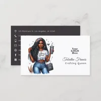 African American Crafting Queen Empowerment Design Business Card