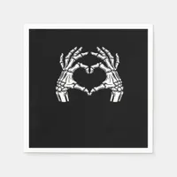 Skeleton Heart Hands Sign Halloween Costume Viral  Napkins