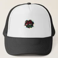 Let's Get Lit Christmas Drinking Lights Santa Esse Trucker Hat