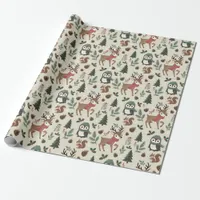 Vintage Woodland Baby Deer Woodsy Wrapping Paper