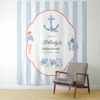 Coastal Chic Bachelorette Beach House Tapestry