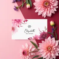 Burgundy and Blush Watercolor Floral Business Card