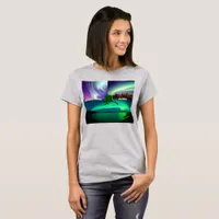 Northern Lights of Alaska Collage Womens T-Shirt