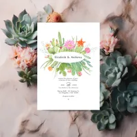 Watercolor Cactus Wedding Invitation