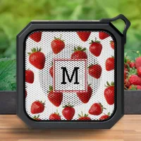 Cute Red Strawberry Fresh Fruit Fun Monogrammed Bluetooth Speaker