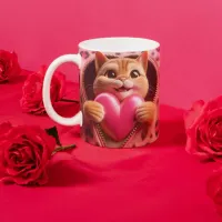 Heartfelt Elegance: Custom Valentine's Day Two-Tone Coffee Mug