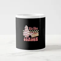 Tis The Season Christmas Tree Groovy Retro Debbie  Giant Coffee Mug