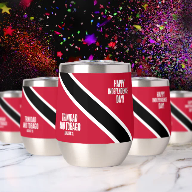 Trinidad & Tobago Independence Day National Flag Thermal Wine Tumbler