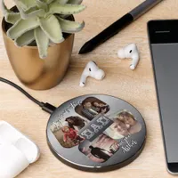 4 Photo - Happy Father’s Day Metal Theme Wireless Charger