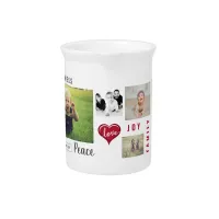 Custom Photo Collage Love Joy Family Beverage Pitcher