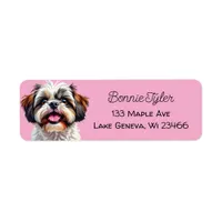 Cute Shih Tzu Puppy Dog Personalized Label