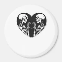 Skeleton Heart Hands Sign Halloween Costume Retro  Magnet