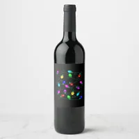 Christmas Lights -Let's Get Lit Lights- Merry & Br Wine Label