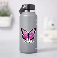 Personalized  Pink Butterfly Girl's Name   Sticker