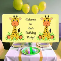 Cute funny baby giraffe for kids any age birthday  banner