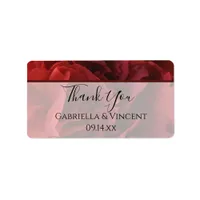 Red Floral Wedding Thank You Favor Tags