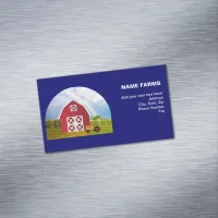 Red Barn Blue Sky Tractor Add Company Info Business Card Magnet