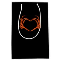 Skeleton Hand Heart Sign Costume Halloween Design Medium Gift Bag