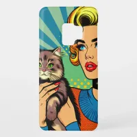 Cartoon Comic Pop Art Women and Cat Personalized Case-Mate Samsung Galaxy S9 Case