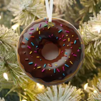 Happy Holi-glaze Donut Personalized Christmas Metal Ornament