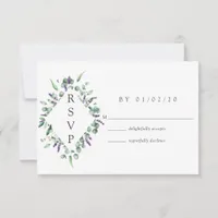Eucalyptus Lavender Greenery Wedding RSVP Card