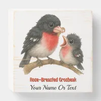 Stunning Rose Breasted Grosbeak Wooden Box Sign