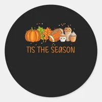 Tis The Season Football Pumpkin Spice Everything F Classic Round Sticker
