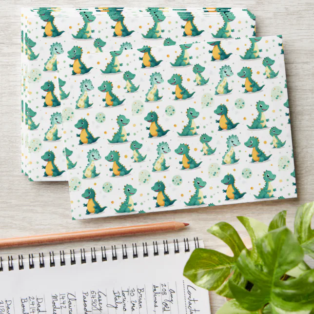 Cute Dinosaur Kids Dino Cartoon Envelope