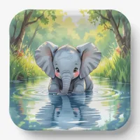 Baby Elephant Themed |  Birthday Party Paper Plates