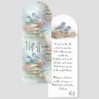 Adorable Bluebirds and Books Illustration Bookmarks