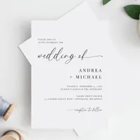 Delicate Calligraphy Modern Simple Wedding Invitation