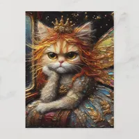 The Annoyed Little Adorable Cat Fairy Postcard