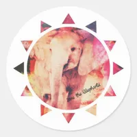 Save the Elephants, Baby Eelephant Sunshine  Classic Round Sticker