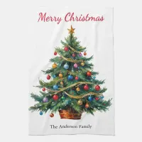 Christmas Tree Festive Winter Holiday Personalized Kitchen Towel