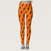 Cute Black Witch Cat Leggings