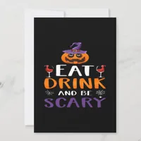 Eat Drink And Be Scary Halloween Party Witch Drink Holiday Card