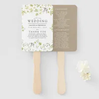 Rustic Watercolor Forest Wedding Program Hand Fan